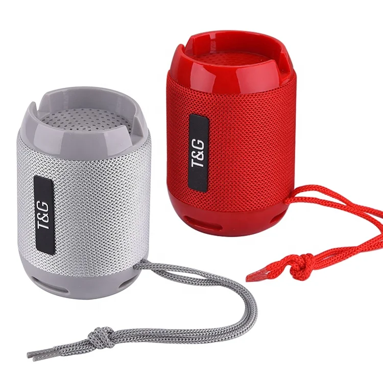 TG129 speaker with phone holder round wireless speakers fabric design blue tooth horn with strap