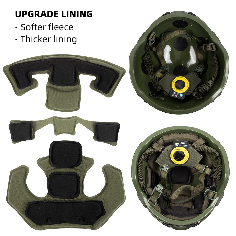 OBSHORSE Aramid And PE MICH Helmet With Rails New Upgrade Suspension Ear Protection System Tactical Combat MICH 2000 Helmet