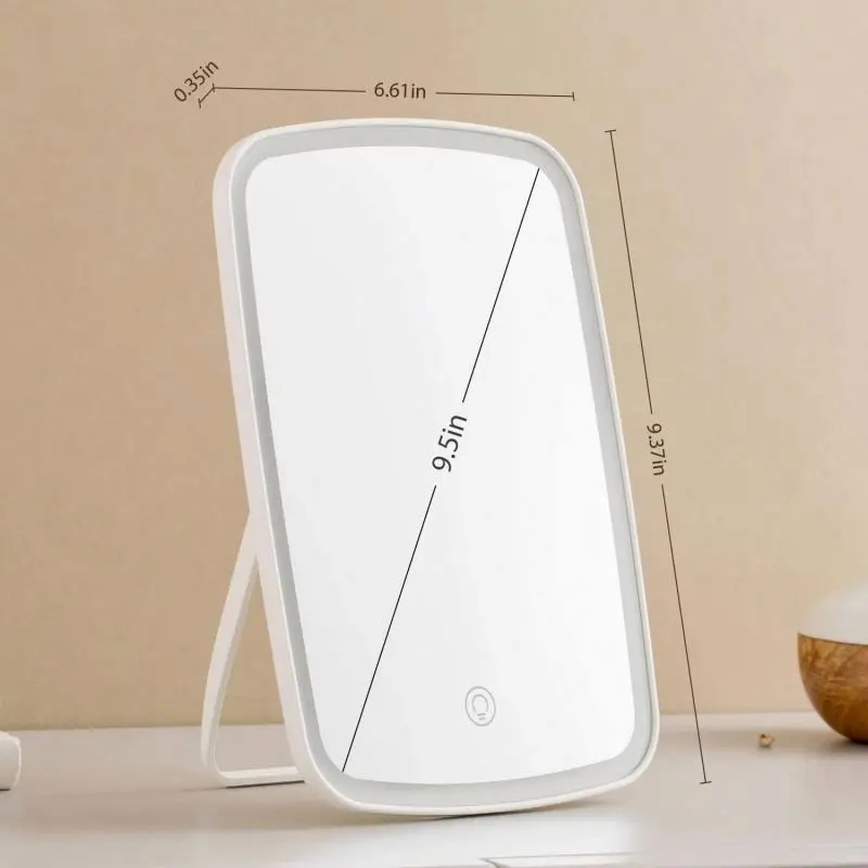 Lighted  Usb chargin Touch Screen Portable Ultra Thin Compact Vanity Mirror with Touch Screen Dimming for Cosmetic