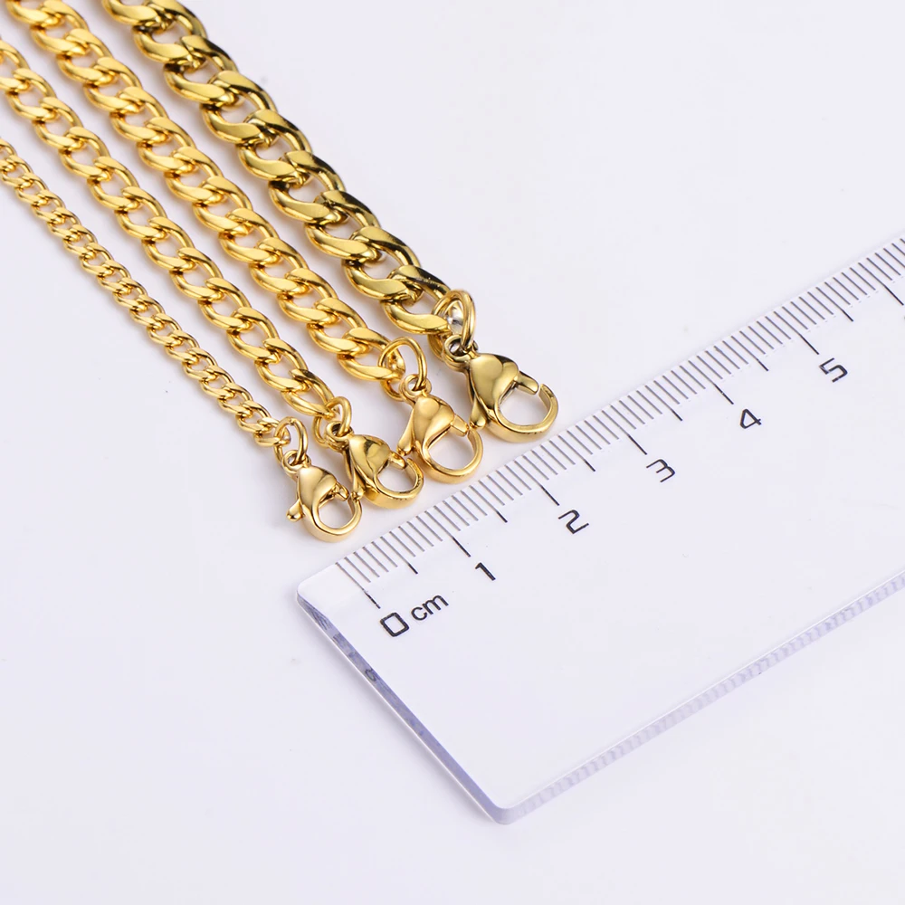 
Wholesale collares para hombre stainless steel chunky NK 18k Gold Plated curb chain necklace 