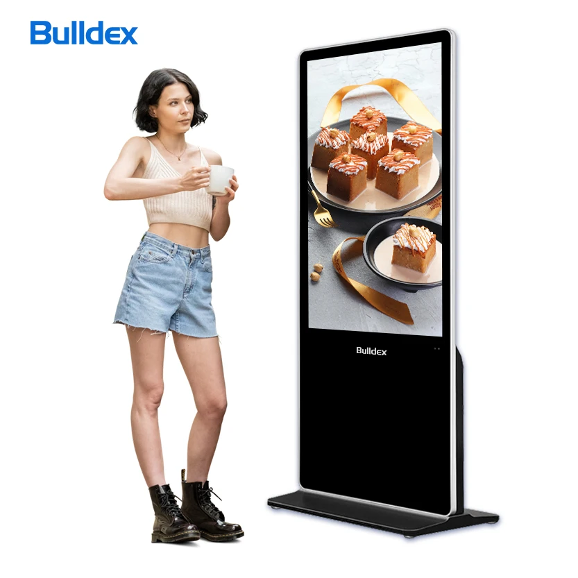 Bulldex 65 Inch Indoor Outdoor Floor Stand Touch Screen Display Advertising Totem LCD Digital Signage