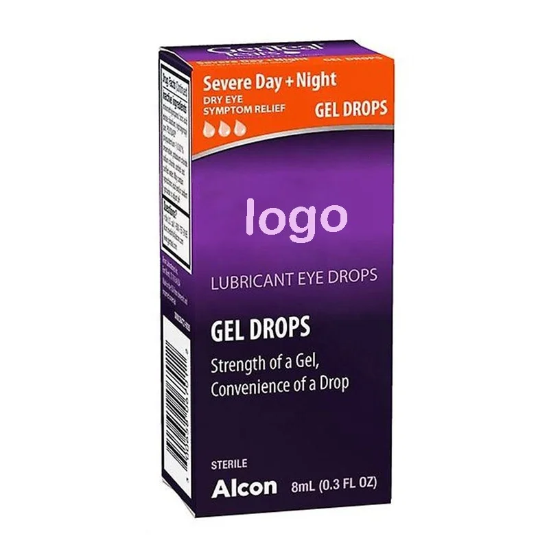 Ertificial tears Lubricant medical eye drops Custom product packaging box Foldable color boxes