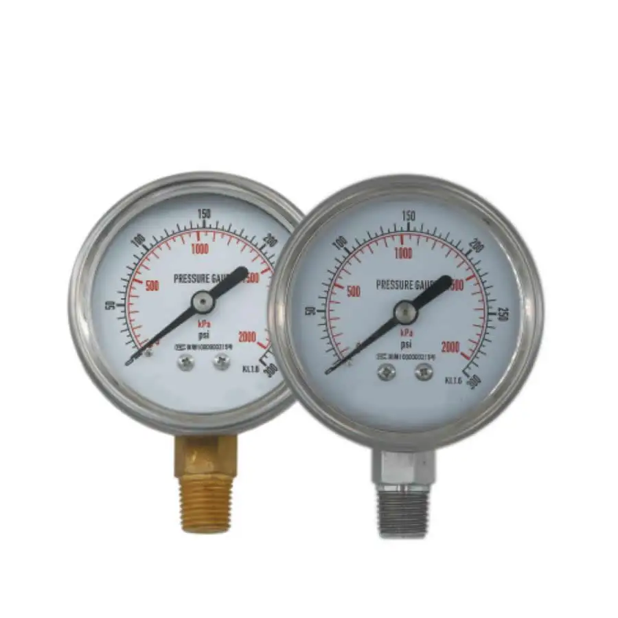 Universal mechanical brass Stainless steel Axial Radial Pressure Gauge