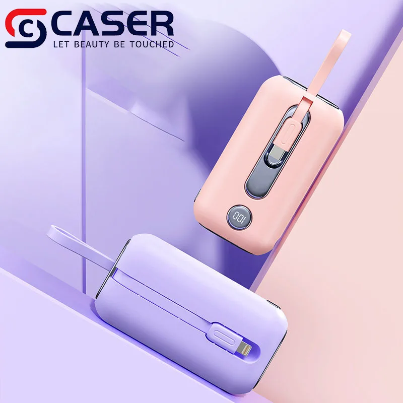 Creativity Portable Mini Powerbanks With Build-in Double Wire The New Listing Large Capacity Super Fast Charging Station