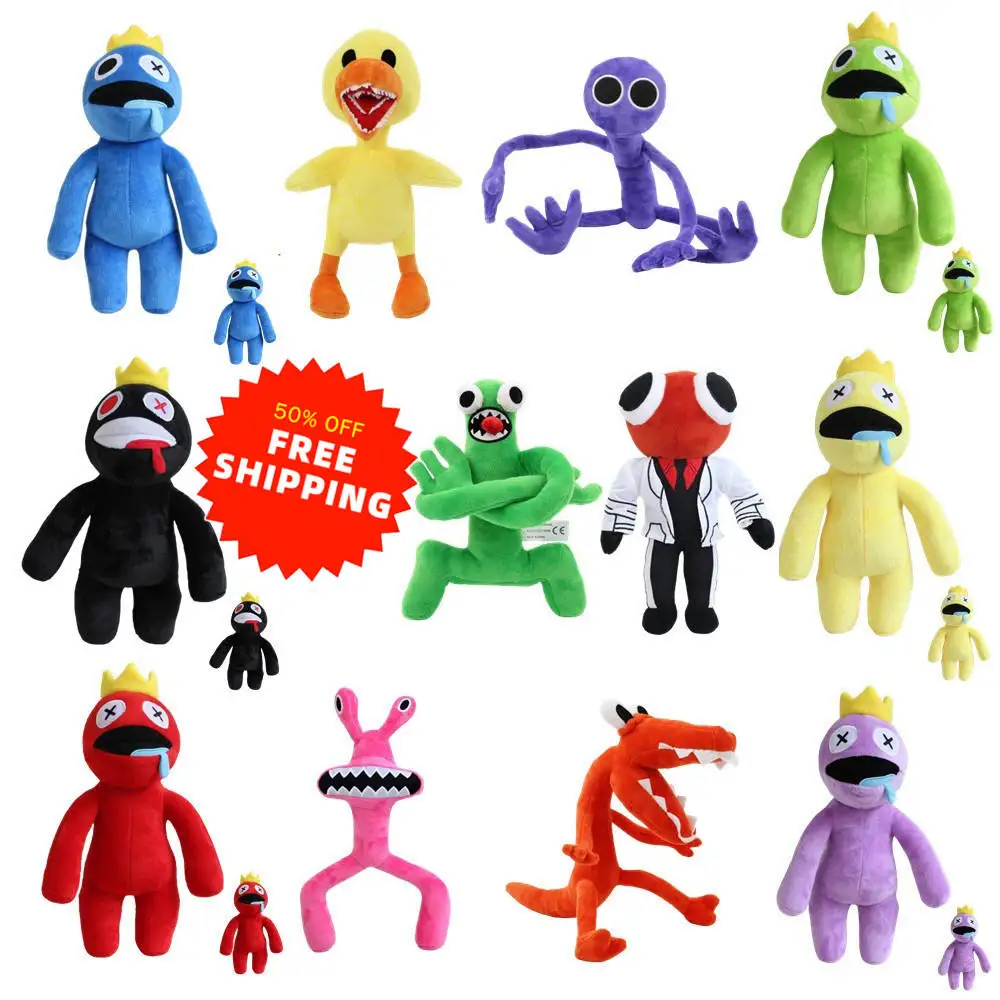 Free shipping new spot bunzo small gong long legs dad mom doll toy plush rainbow friends roblox