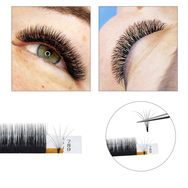 MASSCAKU easy fan mink private label silk fast fanning mink individual eyelash extension fan