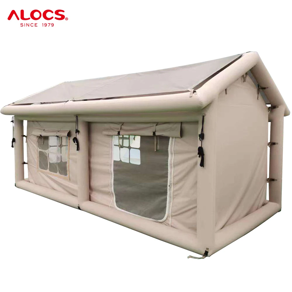 Alocs Custom Multi Persons Large Two Room Waterproof Inflatable Air House Tent Outdoor Big Inflatable Camping Tent