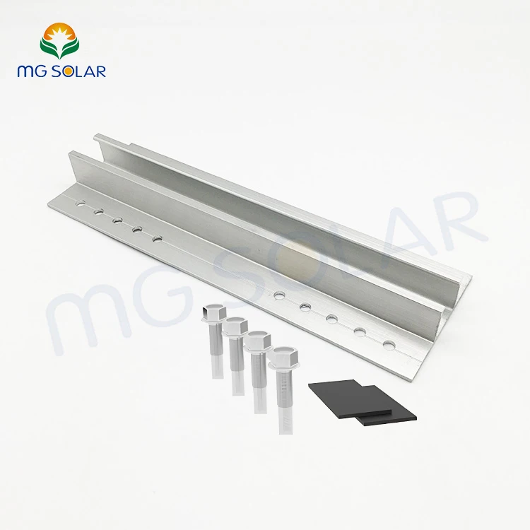PV Solar Panel Bracket Frame Trapezoidal Metal Roof Mounting System Aluminum Alloy Mini Rail Mounting
