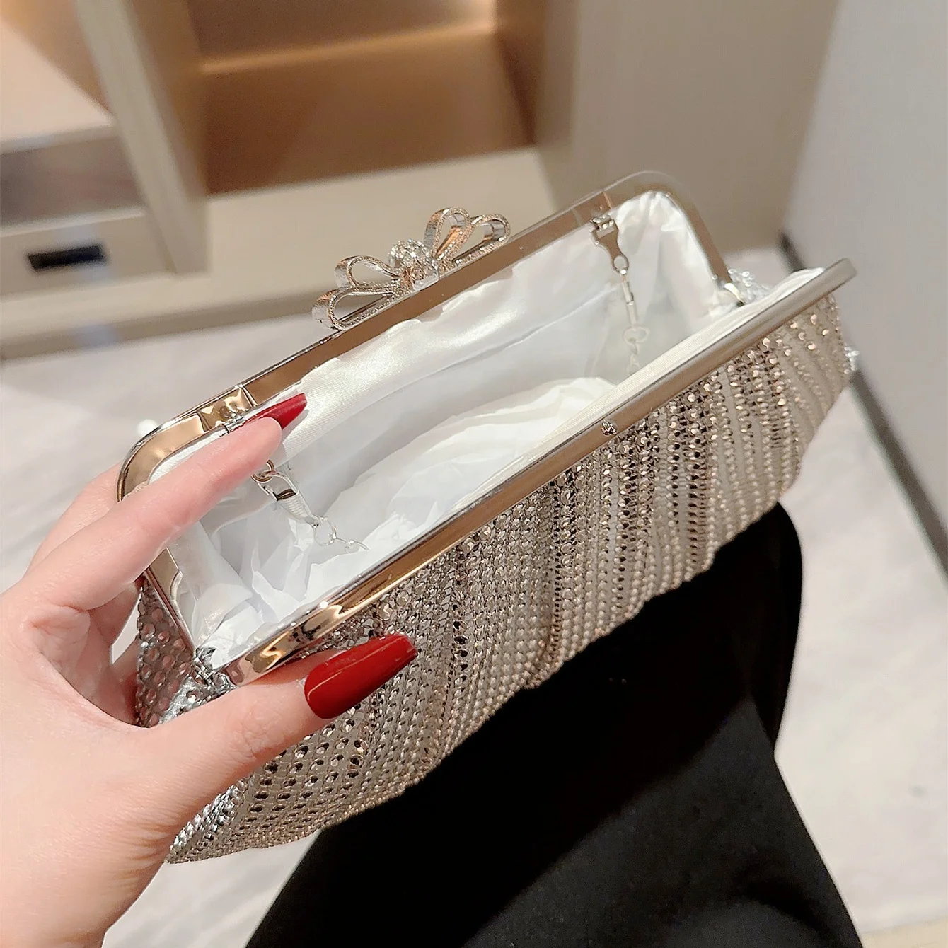 bling RB143 bling crystal rhinestone bag wedding evening bags diamond clutch bags for women luxury Dress Wedding Bride Handbag