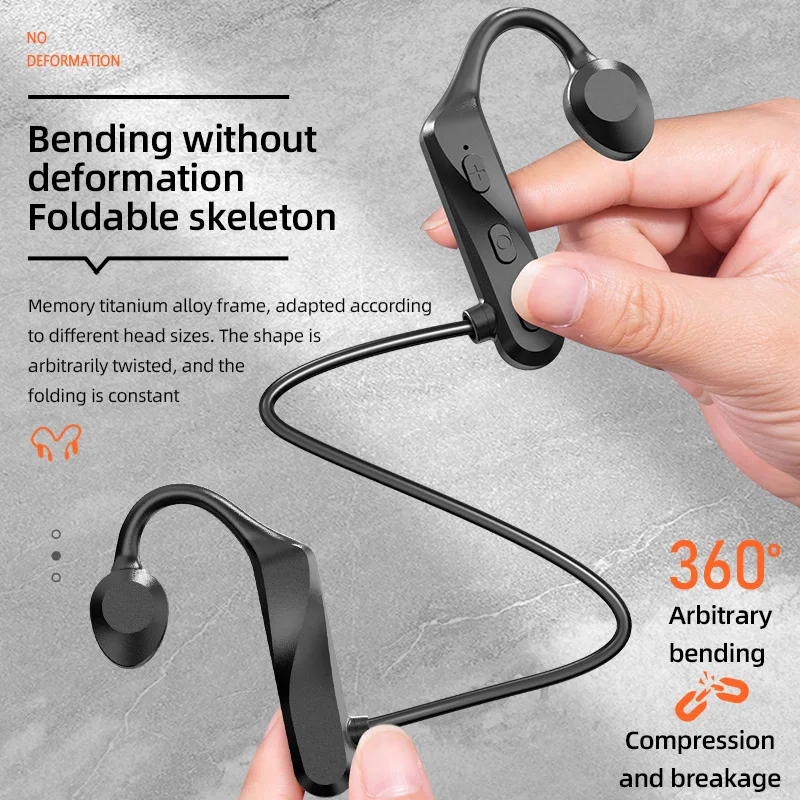 2022 earphone Amazon Best Selling Bone Conduction Hanging Neck In-Ear Headphones Portable Sports Blue tooth with Mic earphone