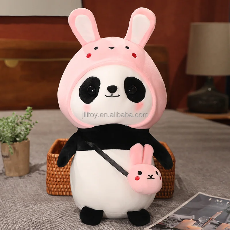 wholesale in stock 30cm stuffed animal panda plush toy soft customised with hang tag panda soft stuff toy