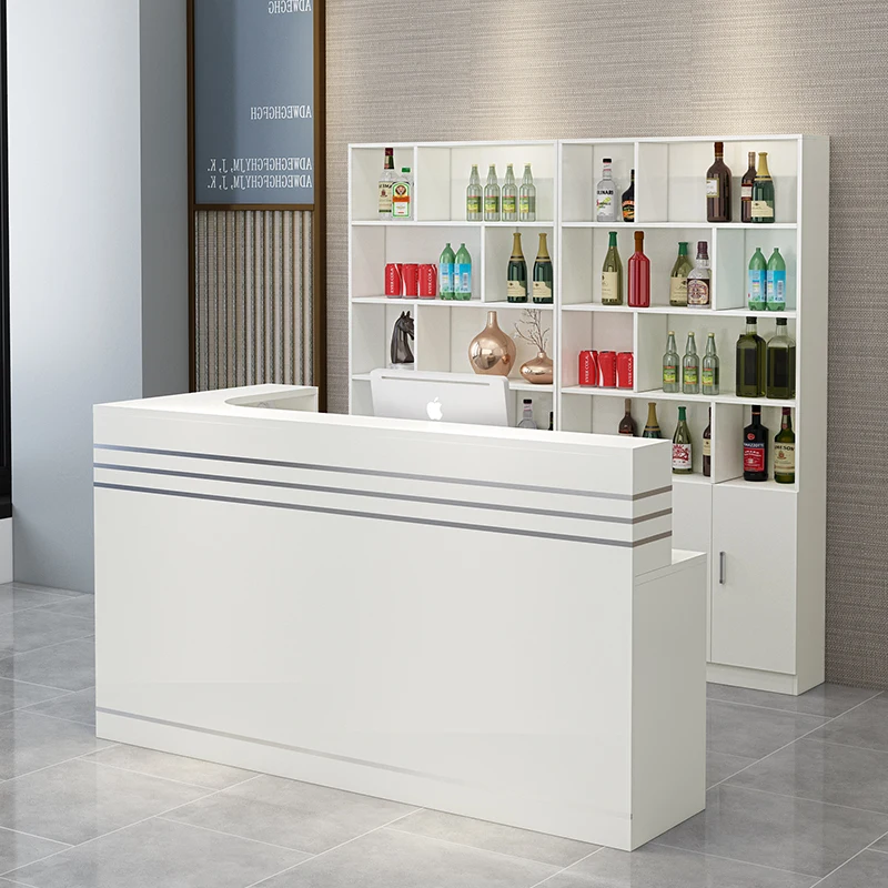 Modern Cash Table Register Retail Wooden Counter Cashier Desk Store Boutique White Checkout Counters Reception Desks For Sale