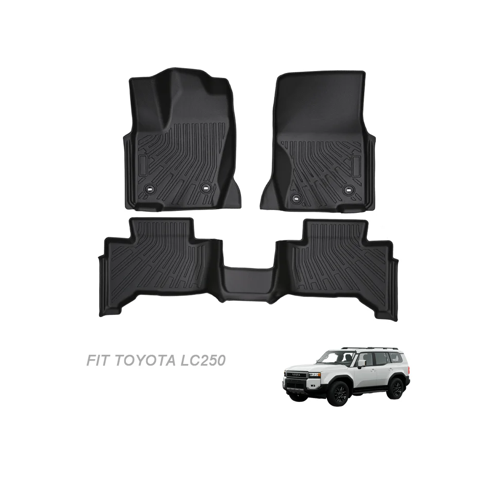 All Weather Floor Mats for Toyota Prado LC250 Land Cruiser 250 3D TPE Rubber Liners 3PCS