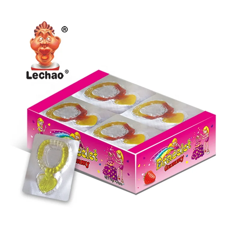Snacks wholesale ladies crystal necklace sweet gummy fruit jelly candy halal custom gummy candies