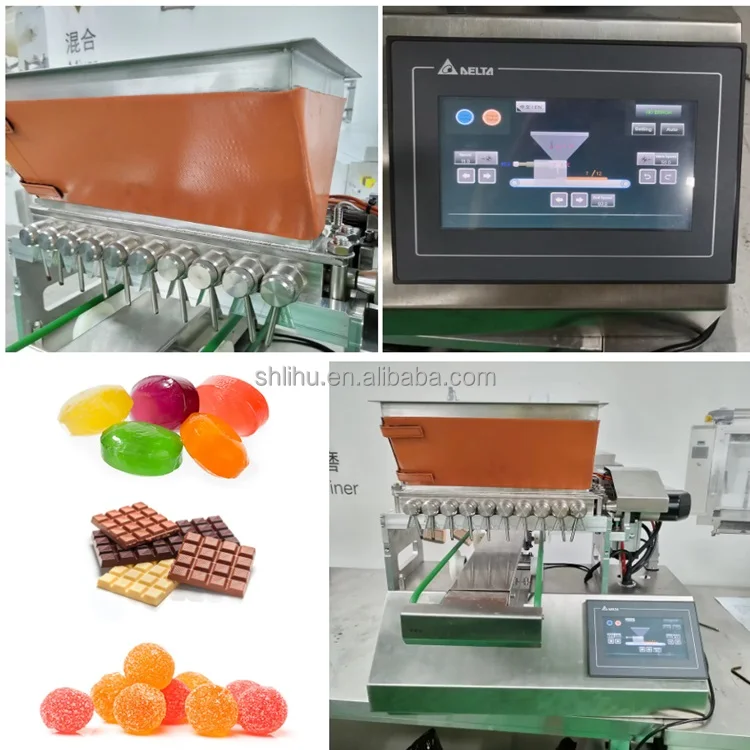 tabletop Small lollipop hard soft Gummy Chocolate fruit Jelly Gummy taffy Candy Bear Making Maker Machine price