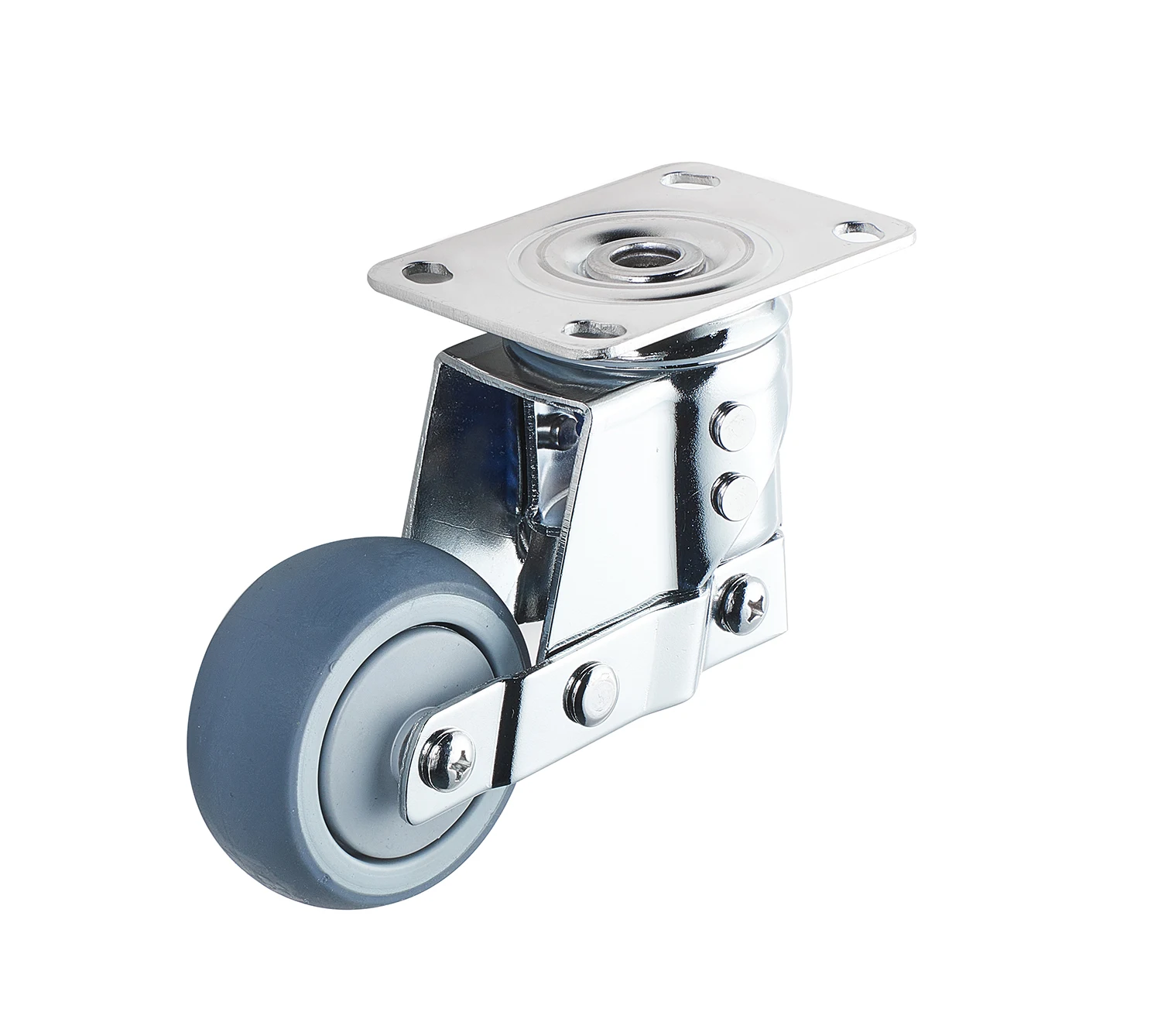 Shock Absorbing Gate Spring Loaded Chrome Casters Wheels with Spring Casters