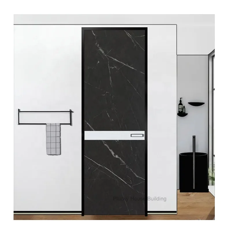 French flush frameless interior invisible hinges wood hidden door