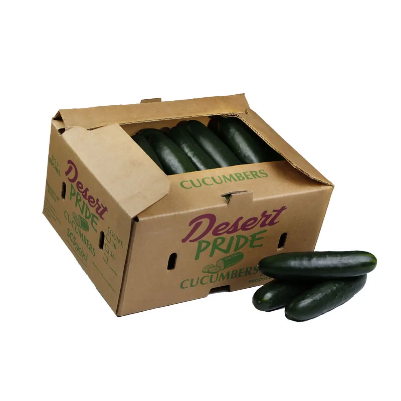 Biodegradable 3 Layers/ 5 Layers Fresh Vegetable Products Box Customized Organic Mini Cucumber Corrugated Flute Vegetable Carton