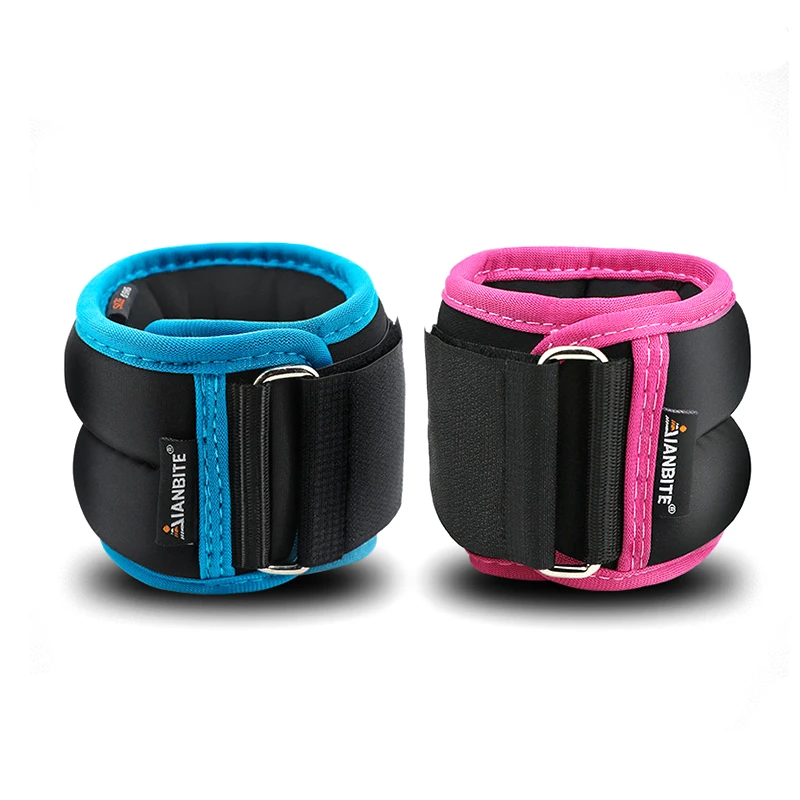  1 Pair 0.5kg-1.5kg Adjustable Leg Ankle Wrist Sand Bag Weights Training Sandbag Wraps Strength Fitness