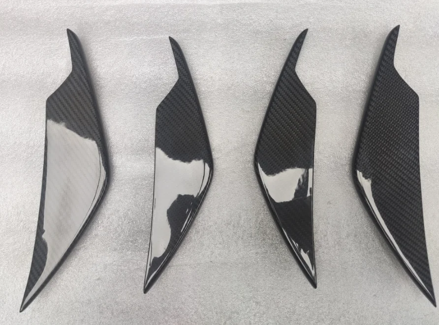 4 PCS Dry Carbon Fiber Front Bumper Trims For BMW G80 G82 G83 M3 M4 AC Style Front Bumper Canards