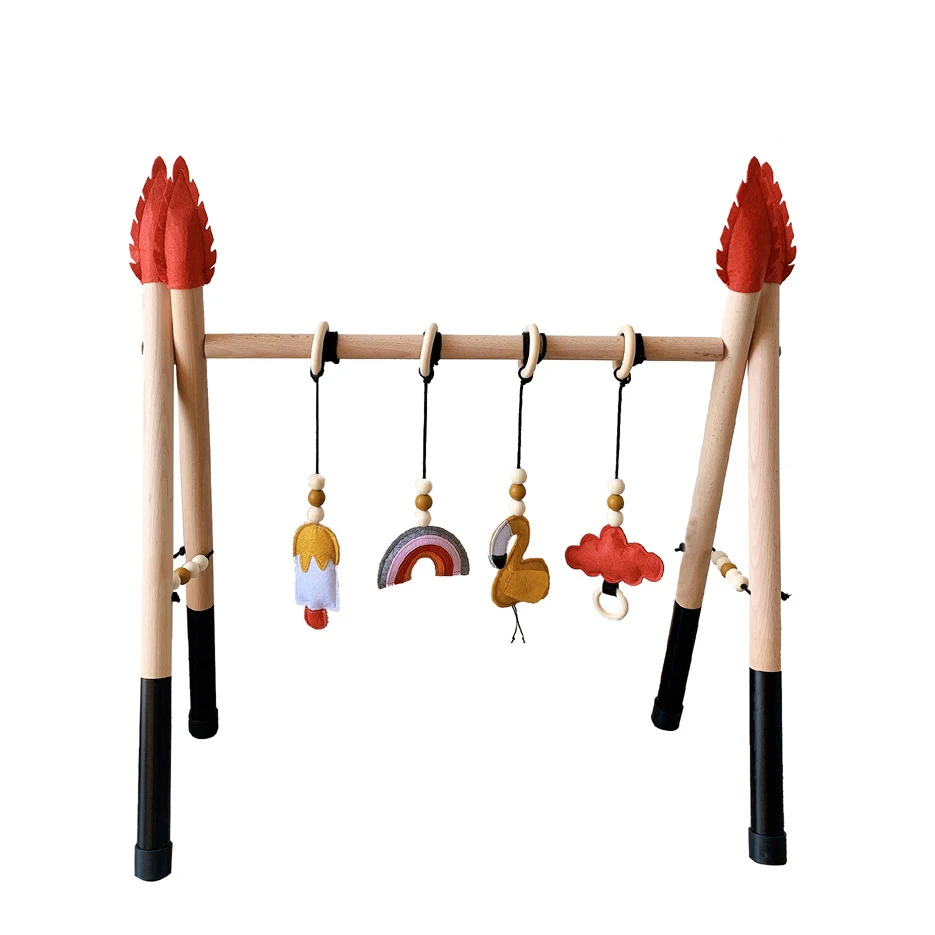 Hot selling Nordic style wooden fitness ornaments baby gym toys