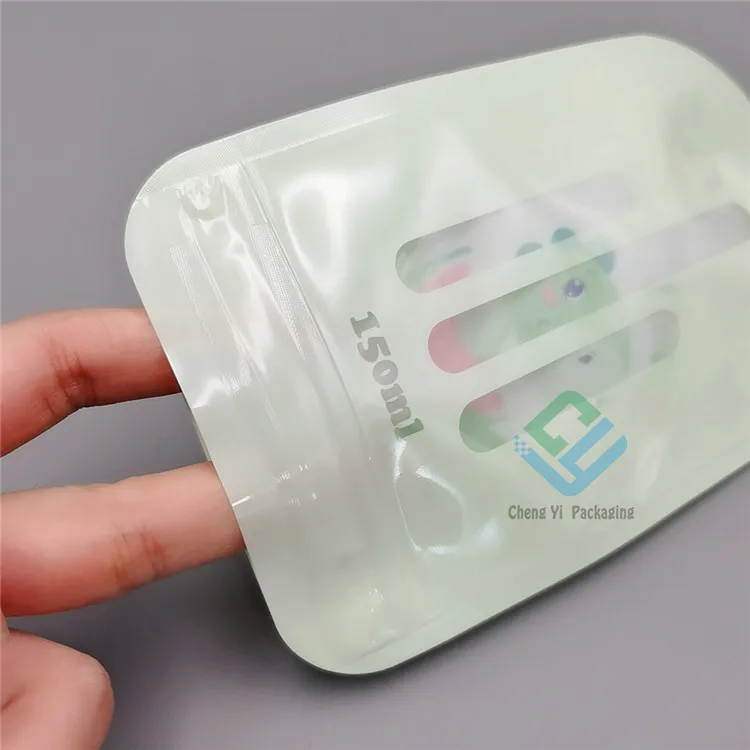 Custom Plastic Double Zipper Food Bags 150ml Reusable Pouches For Supplement Fruit Puree Packaging For Babies 5 oz