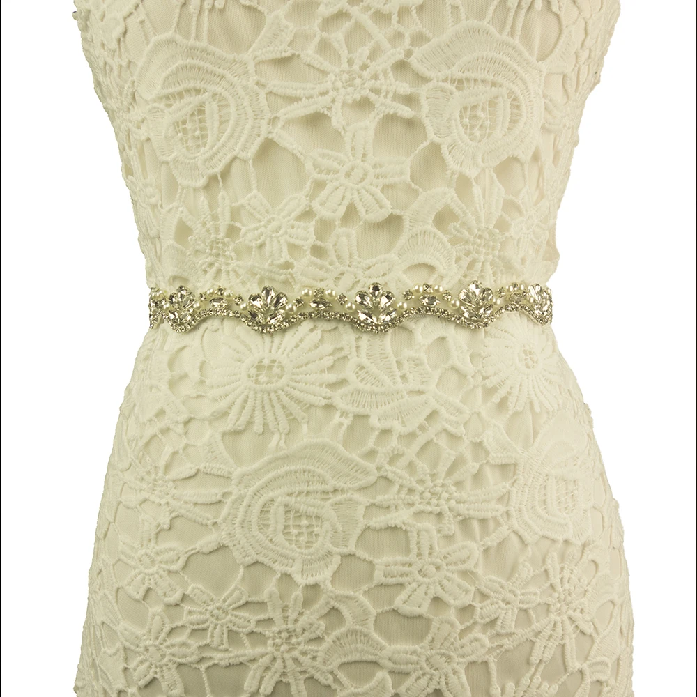  Женский узкий свадебный пояс с кристаллами и жемчугом 2 см серебряный со стразами 1 атласный ленточный для невесты