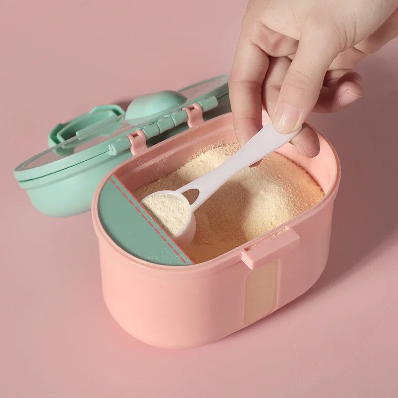 2 layers Baby milk powder storage box tank Outdoor portable seal Moisture-proof bilayer Complementary Food Storage Box For Baby