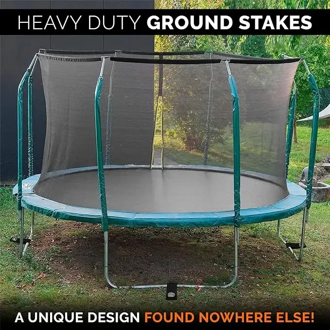 Trampoline wind pile black powder coated 4 shoulder straps-heavy ground anchor for camping tents-garden staples