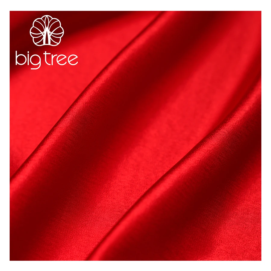 Hot Sell Bridal Ruby Red Solid Dyed Silk Like Slight Velvet Touching 100% Polyester Fabric for Sleepwear Pajamas Dress Shirt