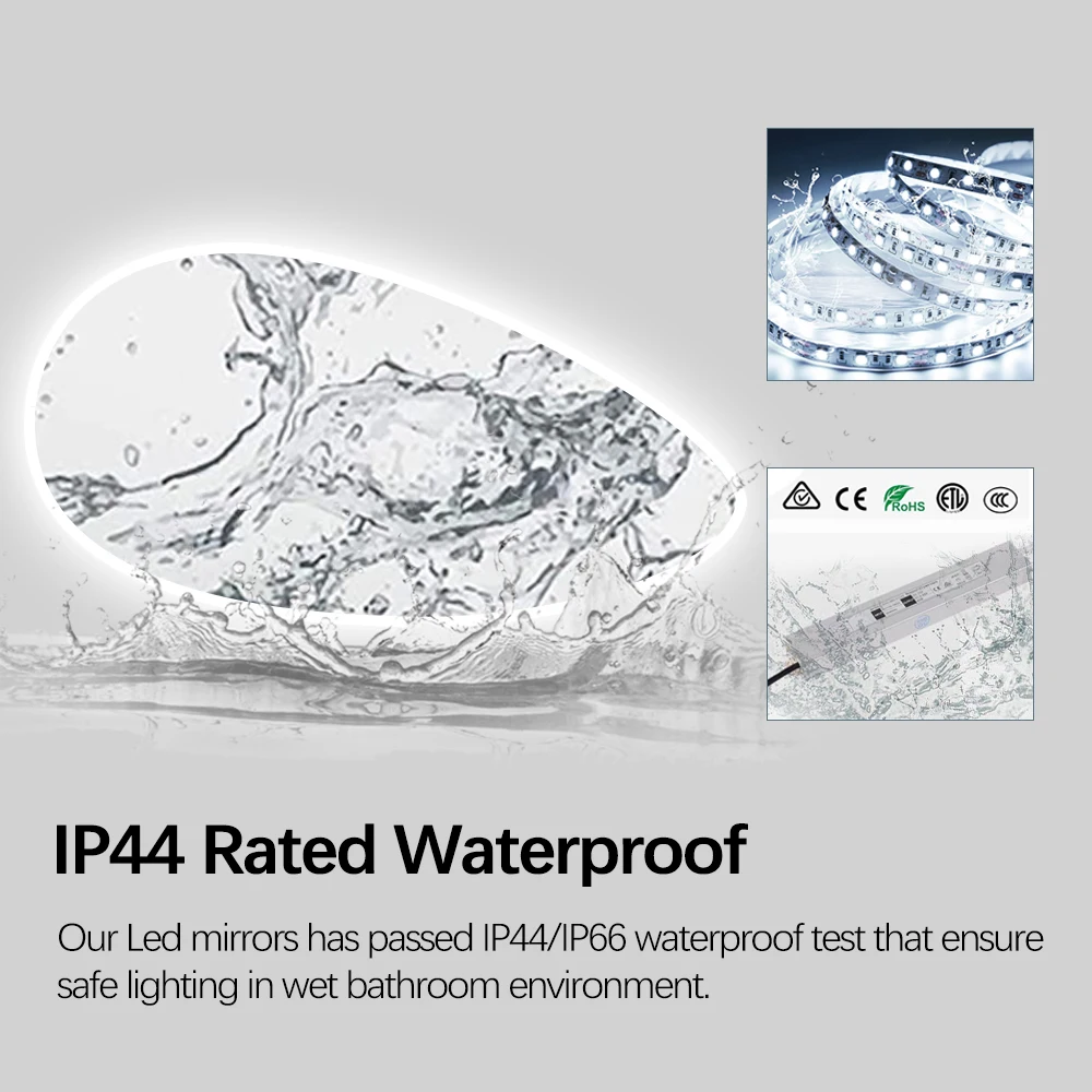 Irregular Styling Wall Make up LED Home Glass Bathroom Smart Mirror Silver Mirror