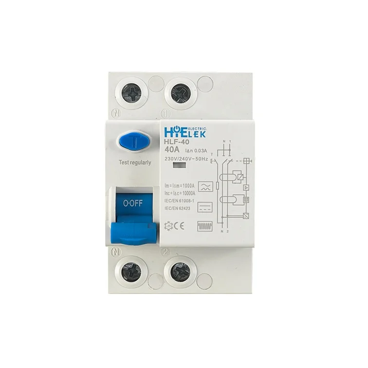 HLF-63 series type EV RCD 2P 30mA 16A 25A 40A 63A RCCB B type