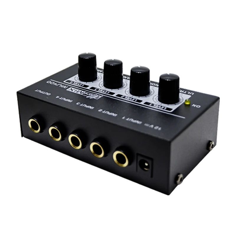 
EPXCM Wholesale MU400 Ultra Low-Noise 4-Channel Line Audio Mixer Console for Sub -Mixing Mini Audio Mixer for Small Club 