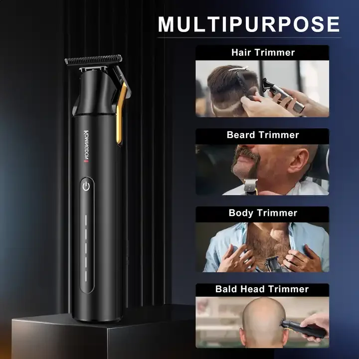Komingdon T Blade Waterproof Beard Trimmer Professional Rechargeable Electric Cordless Hair Clippers Trimmer for Men Hair Cut