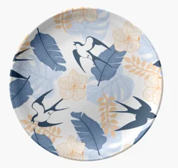 Nordic Style Animal Cotton Pattern Square Ceramic Dessert Dishes Plates Set Colorful Restaurant Home Party Dining Plates