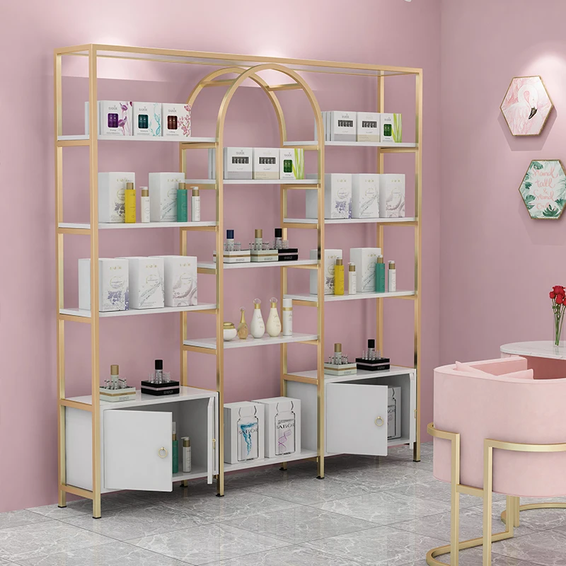 Cosmetic Shop Counter Table Design Cosmetic Floor Stand Makeup Cabinet Shelf Cosmetic Product Display Stands Racks