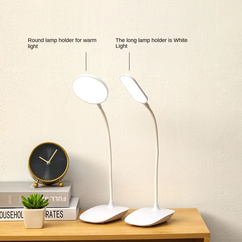 Modern Rechargeable LED Table Lamp Cross-Border Bedroom Bedside Clip Lamp Eye Protection Students Dormitory Household Desk Lamp