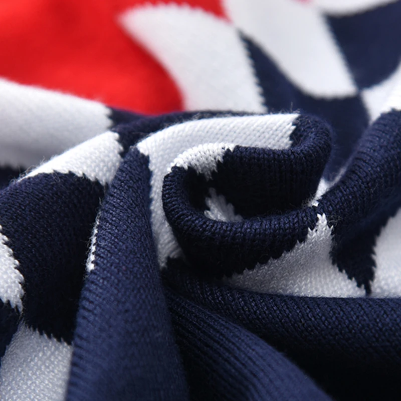 Free Sample Modern Double Layer Argyle Comfortable Autumn Winter Warmth Toddler Children Boys Pullover Sweater