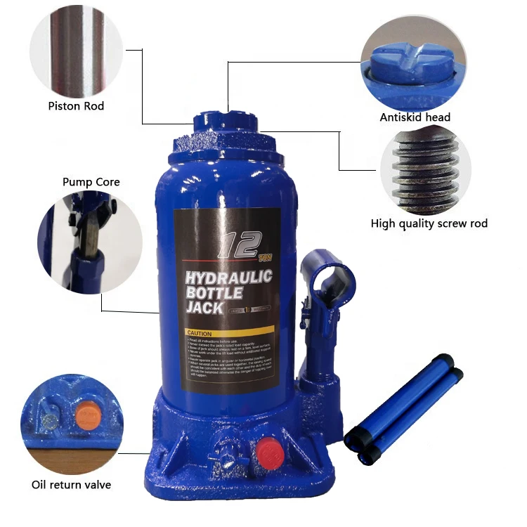 Factory Supply Hydraulic Repair Maintenance 12 Ton High Lift Bottle Jack - Vertical Hydraulic Bottle Jack High Lift