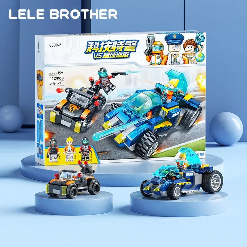 Lele Brother Star Tech Wars Building Blocks Police Car Transform Robot Construction Bricks Toy