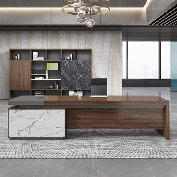 High end office furniture MFC Board executive boss office desk l shaped Factory Design Office Table