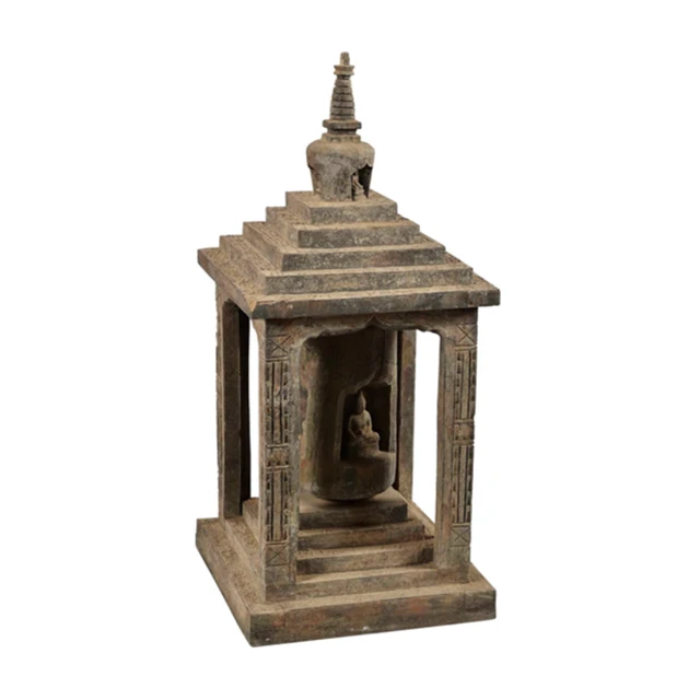 
Handmade Decorated Unique And Best Quality Home Office Hotel Decor Lord Buddha Sitting on Sanchi Stupa Showpiece 