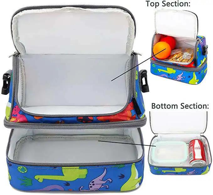 Customized Oxford Tote Cooler Bags for Children Thermal Insulated Lunchbags for Office Worker Portable Refrigerate Lunch Bags