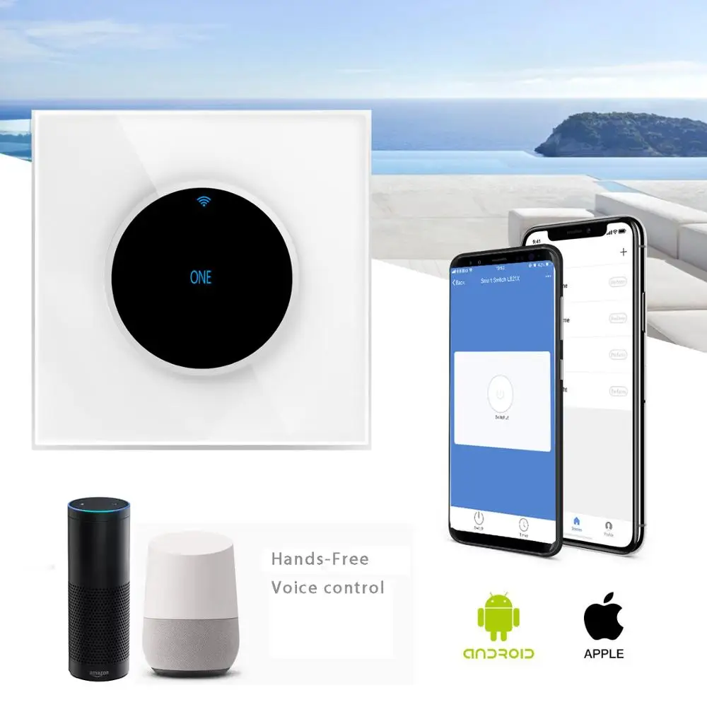  Переключатель водонагревателя 32A 5000W 1 Gang WiFi светодиодный выключатель света для умного