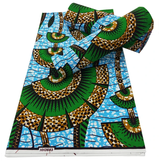 Wholesale African Real Wax Fabric Super Jacquard Weave Textile Nigera Design 100% Cotton Print Anakra Material For Sewing Cloth