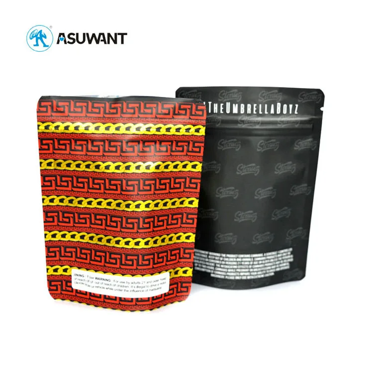 Custom Printed Logo Storage Laminated Candy Sealable Child Proof Nicotin Eco Friendly 3.5g Mylar Packing Bag