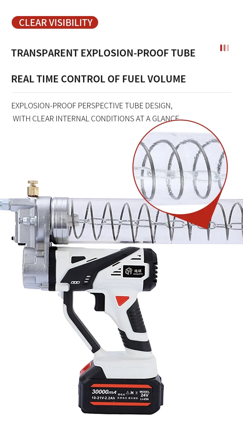 Charging Style 900cc Electric Grease Gun 24V 30000mA Automotive Refueling Tool Dump Oil and Caterpillar