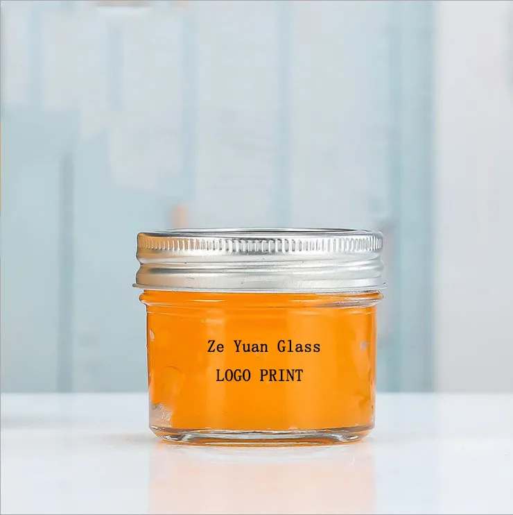 Empty Glass Jars with Lids for Honey Small Size Jam Stroge Jar Straight Side Glas