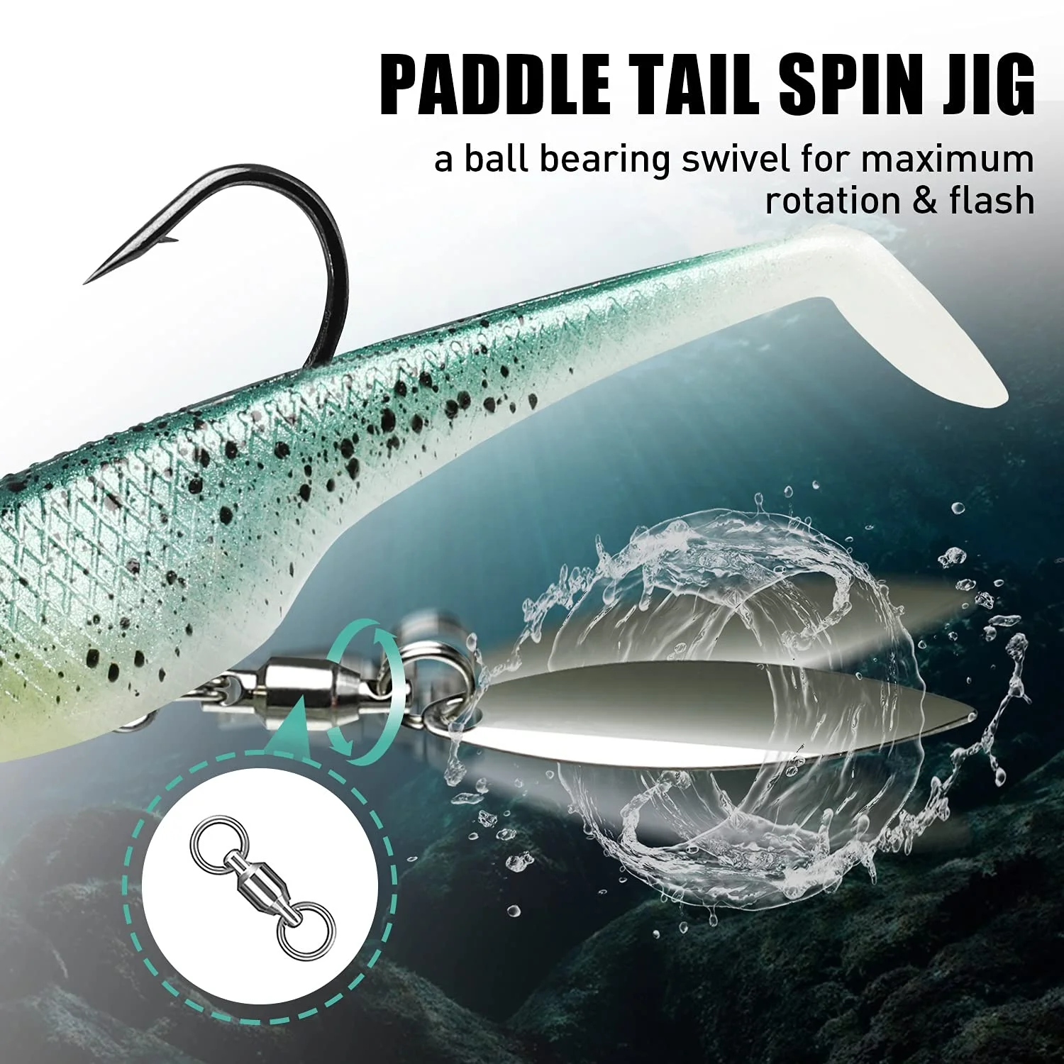Truscend wholesale bass trout pike bionic paddle tail soft plastic spinnerbait swimbait fishing bait lures for saltwater