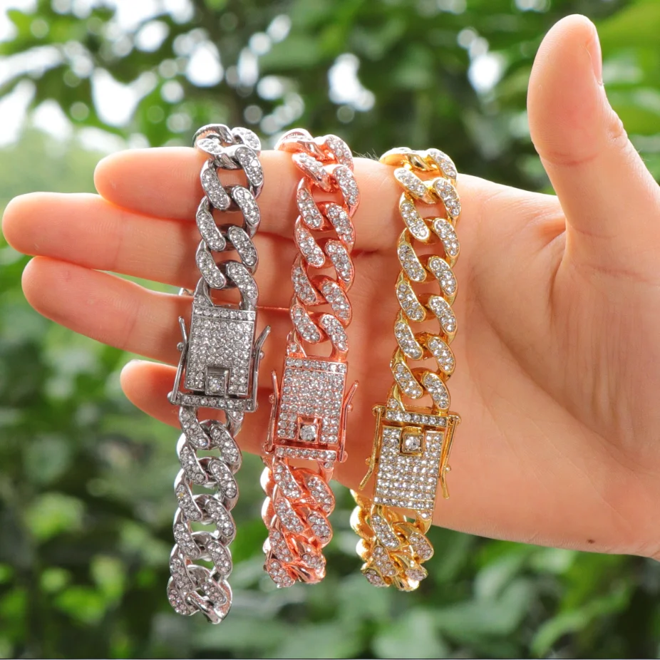 Женский ножной браслет Майами из кубинской цепи, Ювелирное Украшение в стиле панк с кубическим цирконием 12 мм, 2021